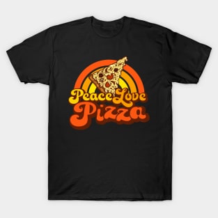 PEACE LOVE PIZZA - Gooey Groovy Pizza T-Shirt